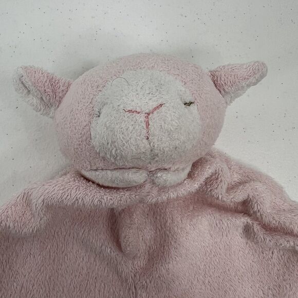 Angel Dear Pink White SHEEP Lamb Soft Plush Security Blanket Lovey Knot Knotted - Picture 3 of 9